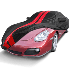 Porsche Cayman 2006-2016 Black Red Pro Series Car Cover