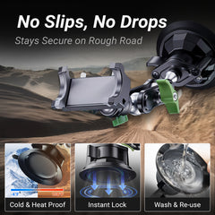 Car Phone Holder, Ultra-Durable 360° Rotation Metallic Car Mount