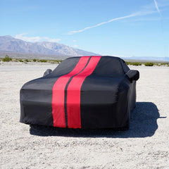 Porsche Panamera 2010-2025 Black Red TitanGuard Car Cover