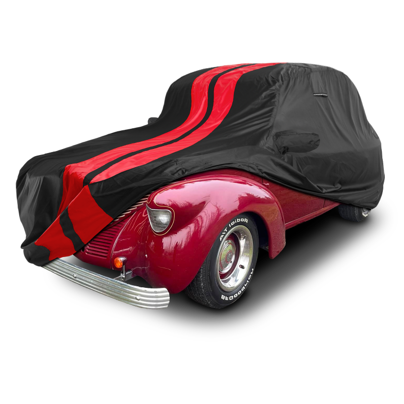Willys 2-Door Sedan 1937-1941 Black Red Pro Series Car Cover