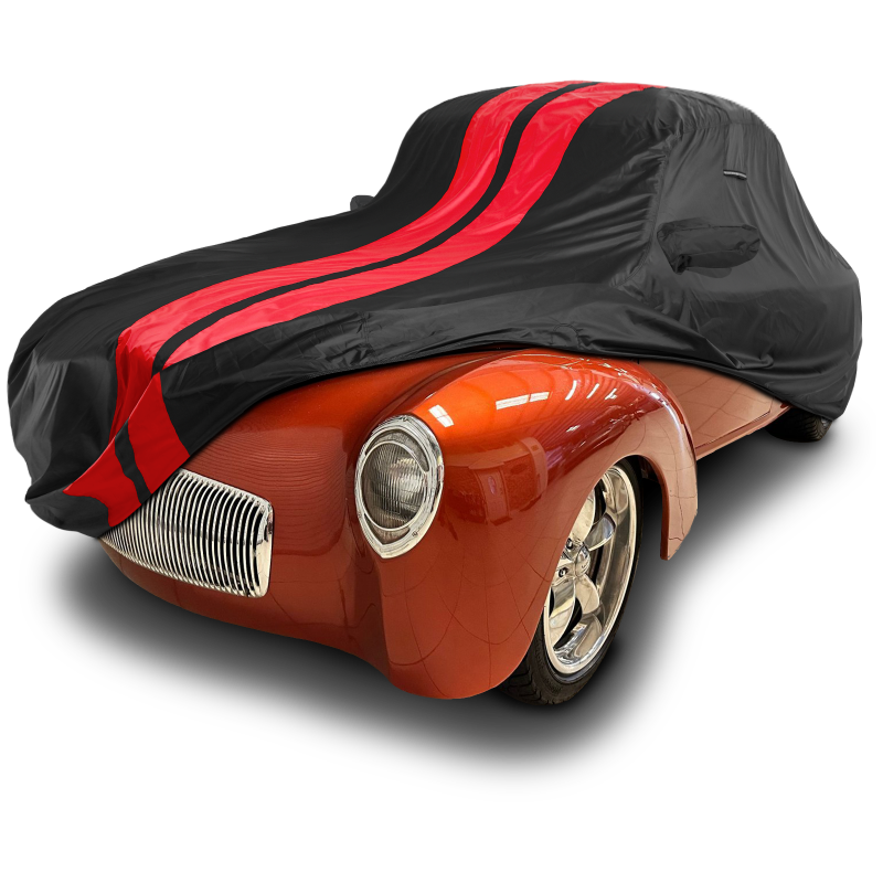 Willys Coupe 1937-1941 Black Red Pro Series Car Cover