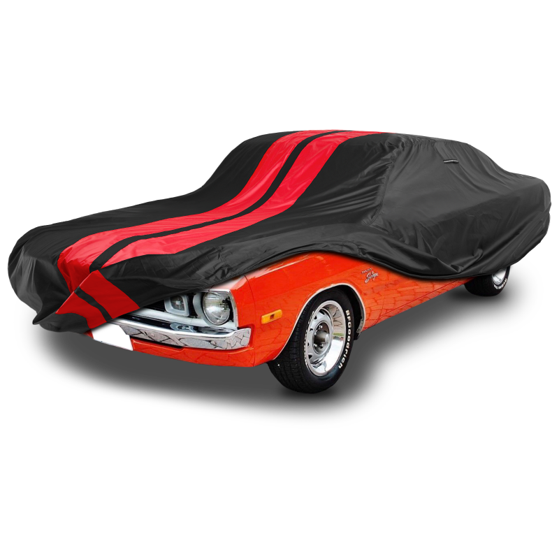 Dodge Swinger 1969-1974 Black Red Pro Series Car Cover