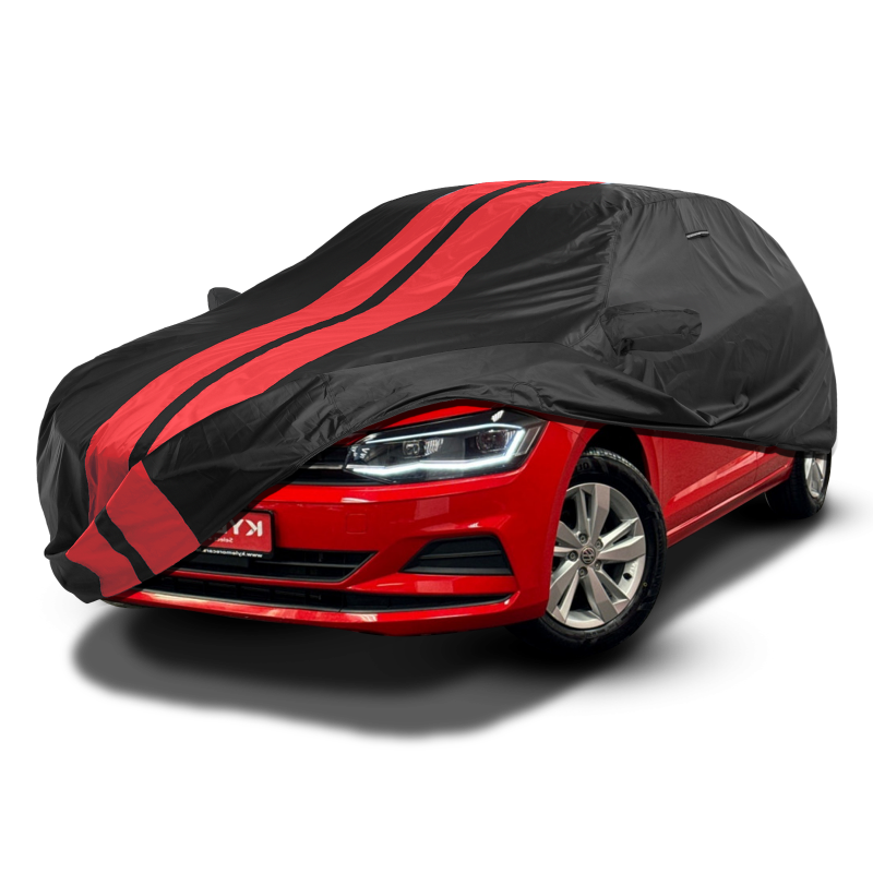 Volkswagen Polo 2003-2020 Black Red Pro Series Car Cover