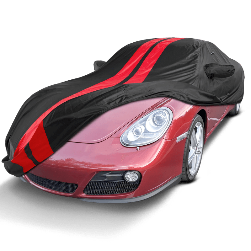 Porsche Cayman 2006-2016 Black Red Pro Series Car Cover