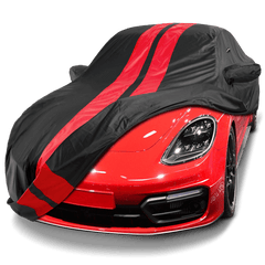 Porsche Panamera 2010-2025 Black Red TitanGuard Car Cover