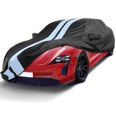 Porsche Taycan 2020-2024 Black Gray TitanGuard Car Cover